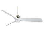 Aviation Ceiling Fan with Light - Brushed Nickel / White