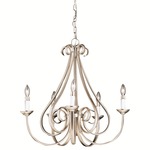 Dover Chandelier - Brushed Nickel / Etched Seedy