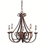 Dover Chandelier - Tannery Bronze / Etched Seedy