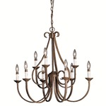 Dover Chandelier - Tannery Bronze / Etched Seedy
