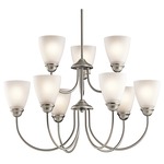 Jolie Chandelier - Brushed Nickel / Satin Etched