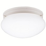 Space 208 Flush Mount Ceiling Light - White / White Glass