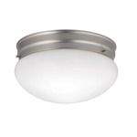 Space 209 Flush Mount Ceiling Light  - Brushed Nickel / White Glass