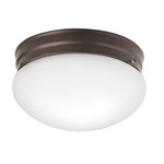 Space 209 Flush Mount Ceiling Light - Olde Bronze / White Glass