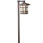 120V Cross Creek Lantern Path Light - Aged Bronze / Linen Seeded