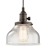 Avery Bell Pendant - Olde Bronze / Clear Seeded