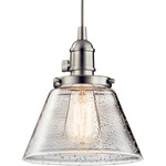 Avery Cone Pendant - Brushed Nickel / Clear Seeded