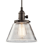 Avery Cone Pendant - Olde Bronze / Clear Seeded