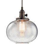 Avery Globe Pendant - Olde Bronze / Clear Seeded