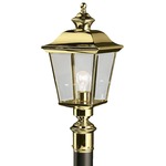 Bay Shore Outdoor Post Mount - Polished Brass / Clear