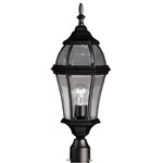 Townhouse Outdoor Post Mount - Black / Clear