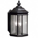 Kirkwood Outdoor Wall Light - Black / Clear Seeded