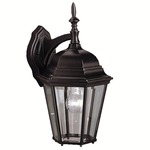 Madison 17 inch Top Mount Outdoor Wall Light - Black / Clear