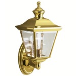 Bay Shore Outdoor Large Wall Light - Polished Brass / Clear