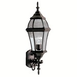 Townhouse Bottom Mount Outdoor Wall Light - Black / Clear