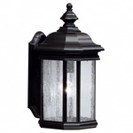 Kirkwood Outdoor Wall Light - Black / Clear Seeded