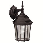 Madison 15 inch Top Mount Outdoor Wall Light - Black / Clear