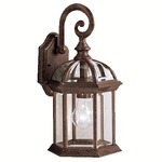Barrie Outdoor Top Mount Scroll Wall Light - Tannery Bronze / Clear