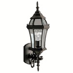 Townhouse Bottom Mount Outdoor Wall Light - Black / Clear