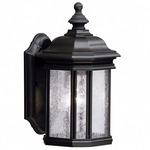 Kirkwood Outdoor Wall Light - Black / Clear Seeded