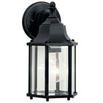 Chesapeake Round Canopy Outdoor Wall Sconce - Black / Clear