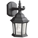 Townhouse Top Mount Outdoor Wall Light - Black / Clear