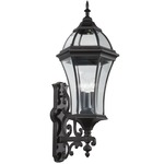 Townhouse Extra Large Outdoor Wall Light - Black / Clear