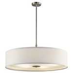 Convertible Drum Pendant - Brushed Nickel / White