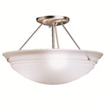 Cove Molding Semi Flush Ceiling Light - Brushed Nickel / Satin Etched
