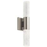 Glacial Glow Bathroom Vanity Light - Brushed Nickel / Ice Glass