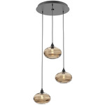 Coppa Round Multi Light Pendant - Matte Black / Optic Bronze