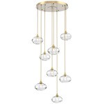 Coppa Round Multi Light Pendant - Gilded Brass / Optic Clear