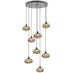 Coppa Round Multi Light Pendant - Matte Black / Optic Bronze