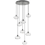 Coppa Round Multi Light Pendant - Matte Black / Optic Clear