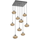 Coppa Square Multi Light Pendant - Matte Black / Optic Bronze