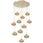 Coppa Round Multi Light Pendant - Gilded Brass / Optic Bronze