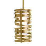 Tempest Small Pendant - Gilded Brass / Frosted Glass