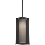 Uptown Mesh Rod Pendant - Matte Black / Frosted