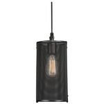 Uptown Mesh Rod Pendant - Matte Black / No Glass