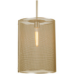 Uptown Mesh Oversized Pendant - Gilded Brass / No Glass