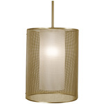 Uptown Mesh Oversized Pendant - Gilded Brass / Frosted