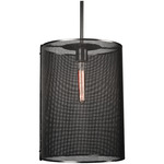Uptown Mesh Oversized Pendant - Matte Black / No Glass