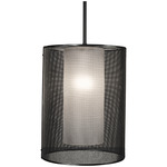 Uptown Mesh Oversized Pendant - Matte Black / Frosted