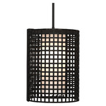 Tweed Pendant - Matte Black / Frosted