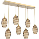 Ellisse Linear Multi Light Pendant - Gilded Brass / Optic Bronze