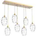 Ellisse Linear Multi Light Pendant - Gilded Brass / Optic Clear