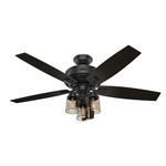 Bennett Ceiling Fan with 3 Lights - Matte Black / Greyed Walnut/Burnt Walnut