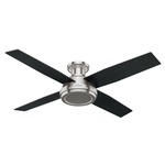 Dempsey Low Profile Ceiling Fan - Brushed Nickel / Black Oak / Chocolate Oak Grain