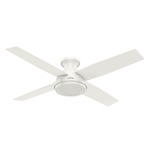 Dempsey Low Profile Ceiling Fan - Fresh White / Fresh White / Blonde Oak