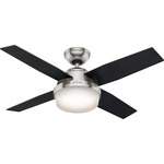 Dempsey Ceiling Fan with Light - Brushed Nickel / Bk Oak / Chocolate Oak Grain